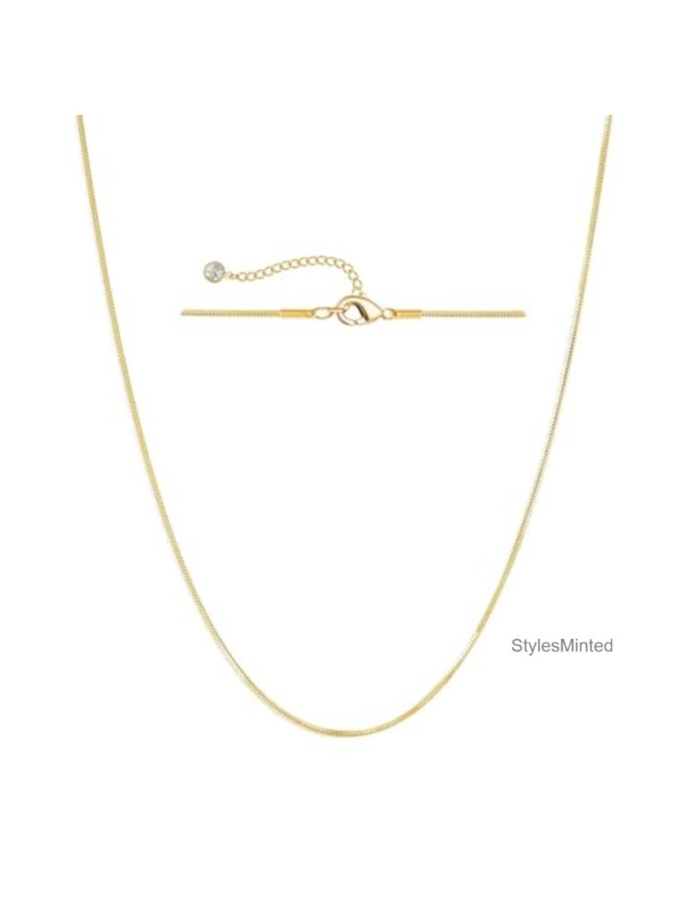 14K Gold Plated Herringbone Snake Choker Necklace Waterproof Hypoalle